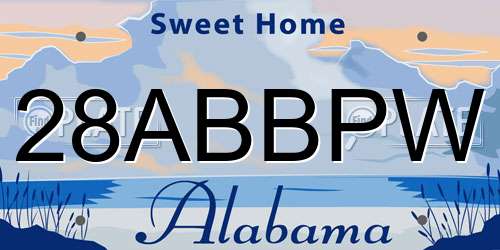 28ABBPW Alabama License Plate