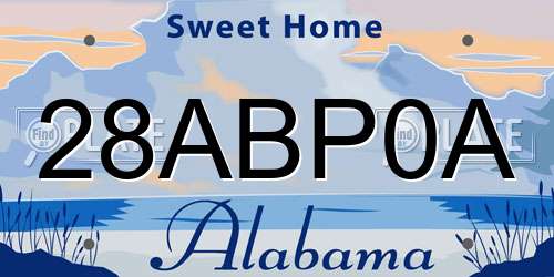 28ABP0A Alabama License Plate