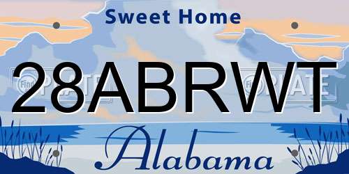 28ABRWT Alabama License Plate