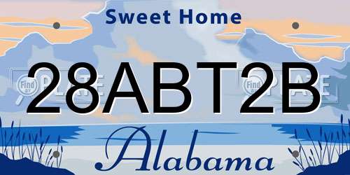 28ABT2B Alabama License Plate