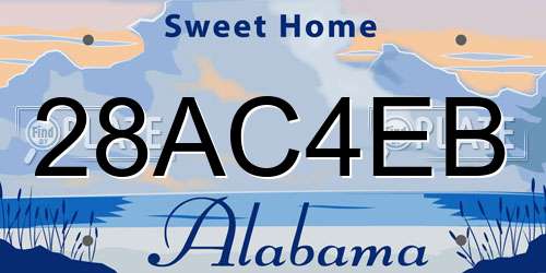 28AC4EB Alabama License Plate