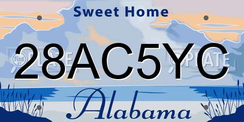 28AC5YC Alabama License Plate