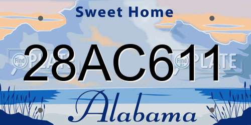 28AC611 Alabama License Plate