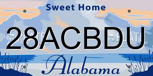 28ACBDU Alabama License Plate