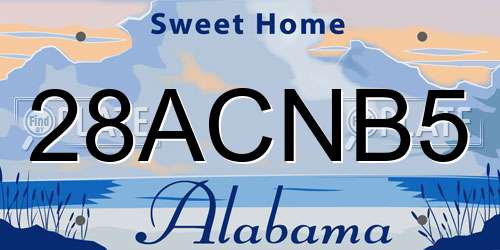 28ACNB5 Alabama License Plate