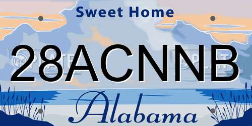 28ACNNB Alabama License Plate