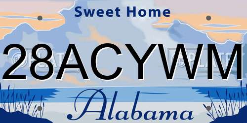 28ACYWM Alabama License Plate