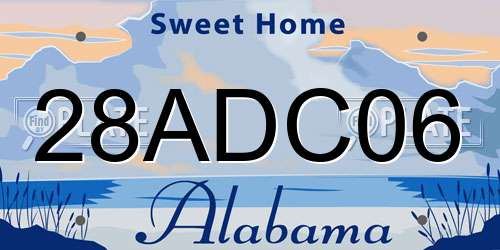 28ADC06 Alabama License Plate