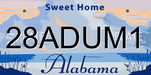 28ADUM1 Alabama License Plate