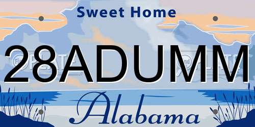 28ADUMM Alabama License Plate