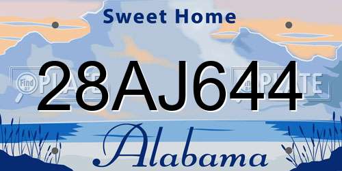 28AJ644 Alabama License Plate