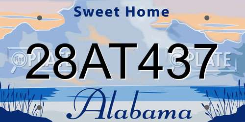 28AT437 Alabama License Plate