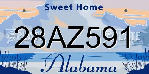 28AZ591 Alabama License Plate