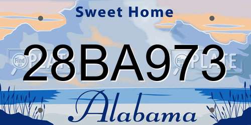 28BA973 Alabama License Plate