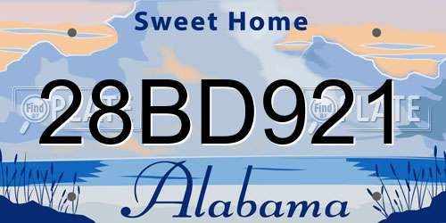 28BD921 Alabama License Plate