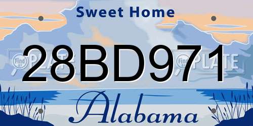 28BD971 Alabama License Plate