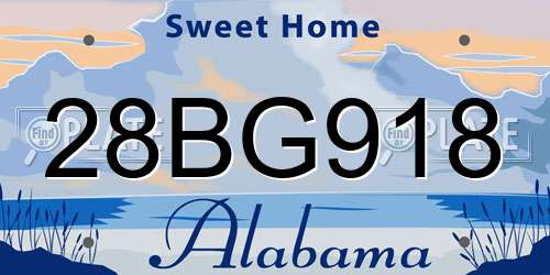 28BG918 Alabama License Plate