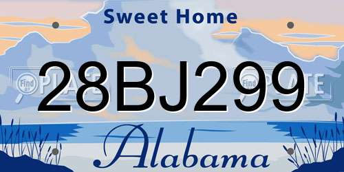28BJ299 Alabama License Plate