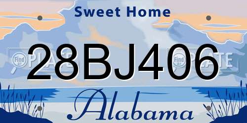 28BJ406 Alabama License Plate