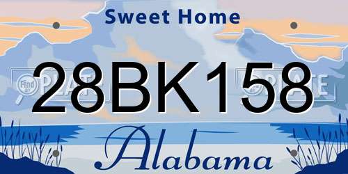28BK158 Alabama License Plate