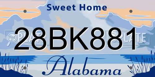 28BK881 Alabama License Plate