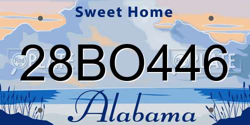 28BO446 Alabama License Plate