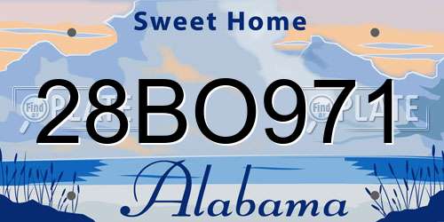 28BO971 Alabama License Plate