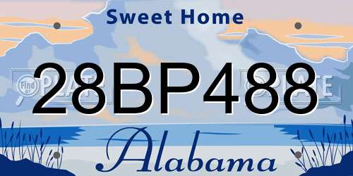 28BP488 Alabama License Plate