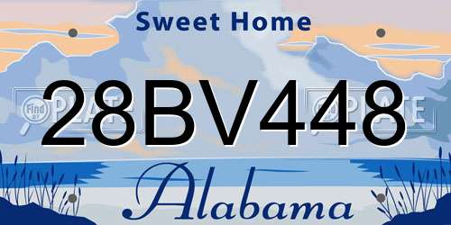 28BV448 Alabama License Plate