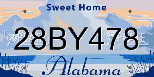 28BY478 Alabama License Plate