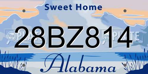 28BZ814 Alabama License Plate