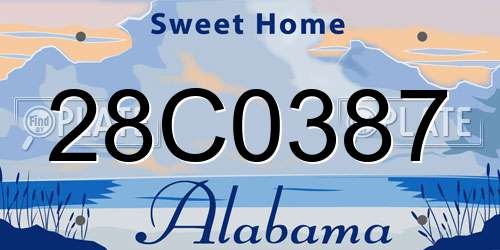 28C0387 Alabama License Plate