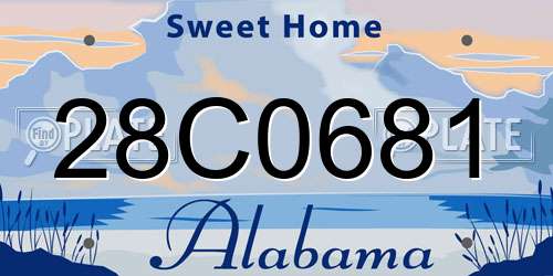 28C0681 Alabama License Plate