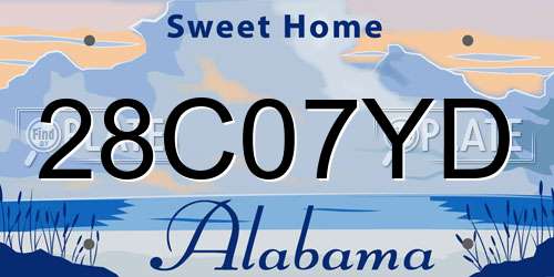 28C07YD Alabama License Plate