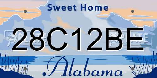 28C12BE Alabama License Plate