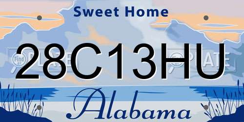 28C13HU Alabama License Plate