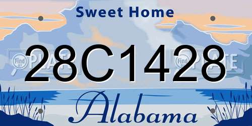 28C1428 Alabama License Plate