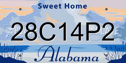 28C14P2 Alabama License Plate