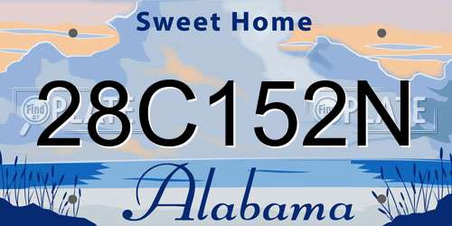 28C152N Alabama License Plate