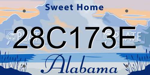 28C173E Alabama License Plate