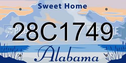 28C1749 Alabama License Plate