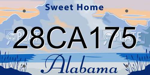 28CA175 Alabama License Plate