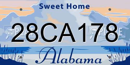 28CA178 Alabama License Plate