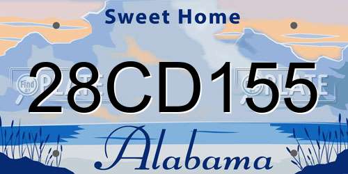 28CD155 Alabama License Plate