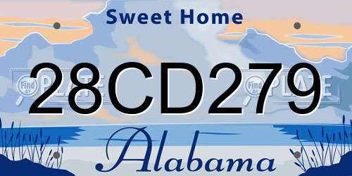 28CD279 Alabama License Plate