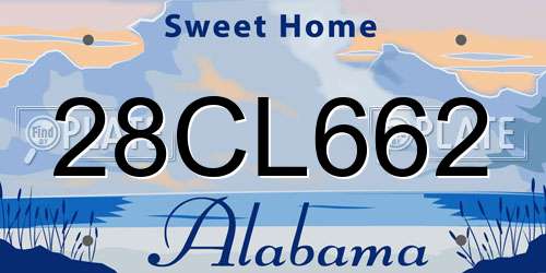 28CL662 Alabama License Plate