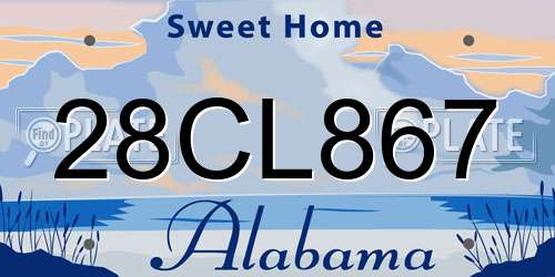 28CL867 Alabama License Plate