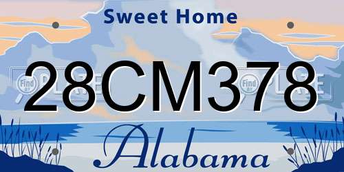 28CM378 Alabama License Plate
