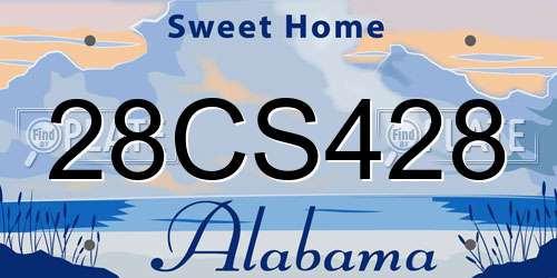 28CS428 Alabama License Plate