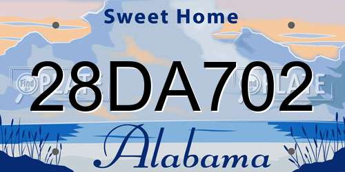 28DA702 Alabama License Plate